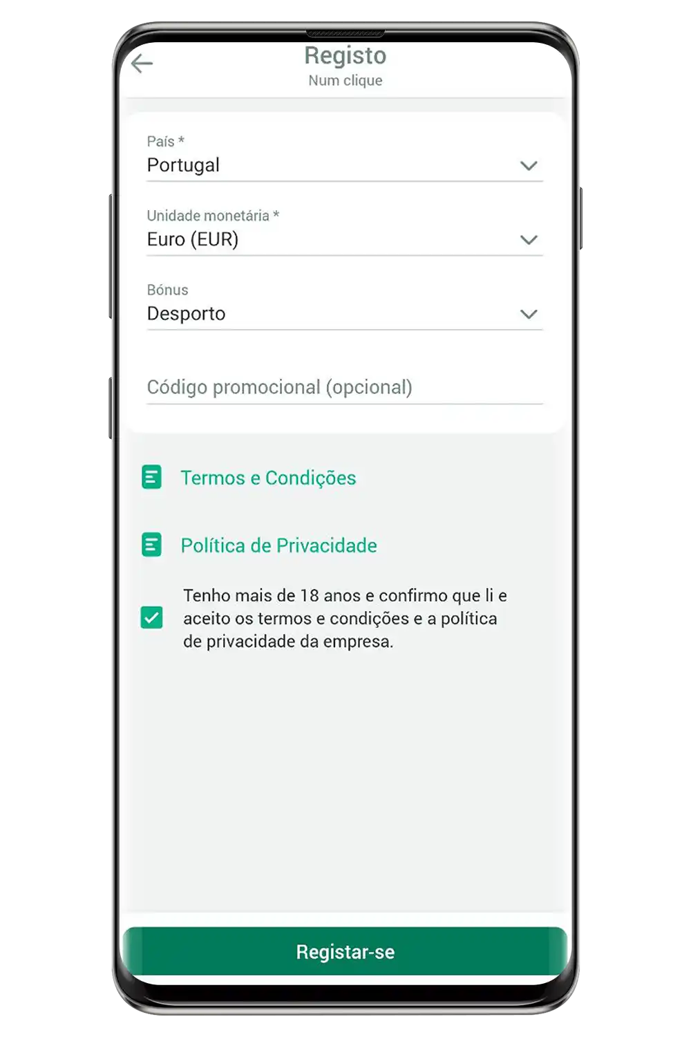 Captura de ecrã do site oficial
